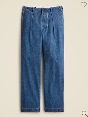 NWT J. Crew Men's Relaxed-fit pleated suit pant in Japanese Denim Sz 34x32 $148